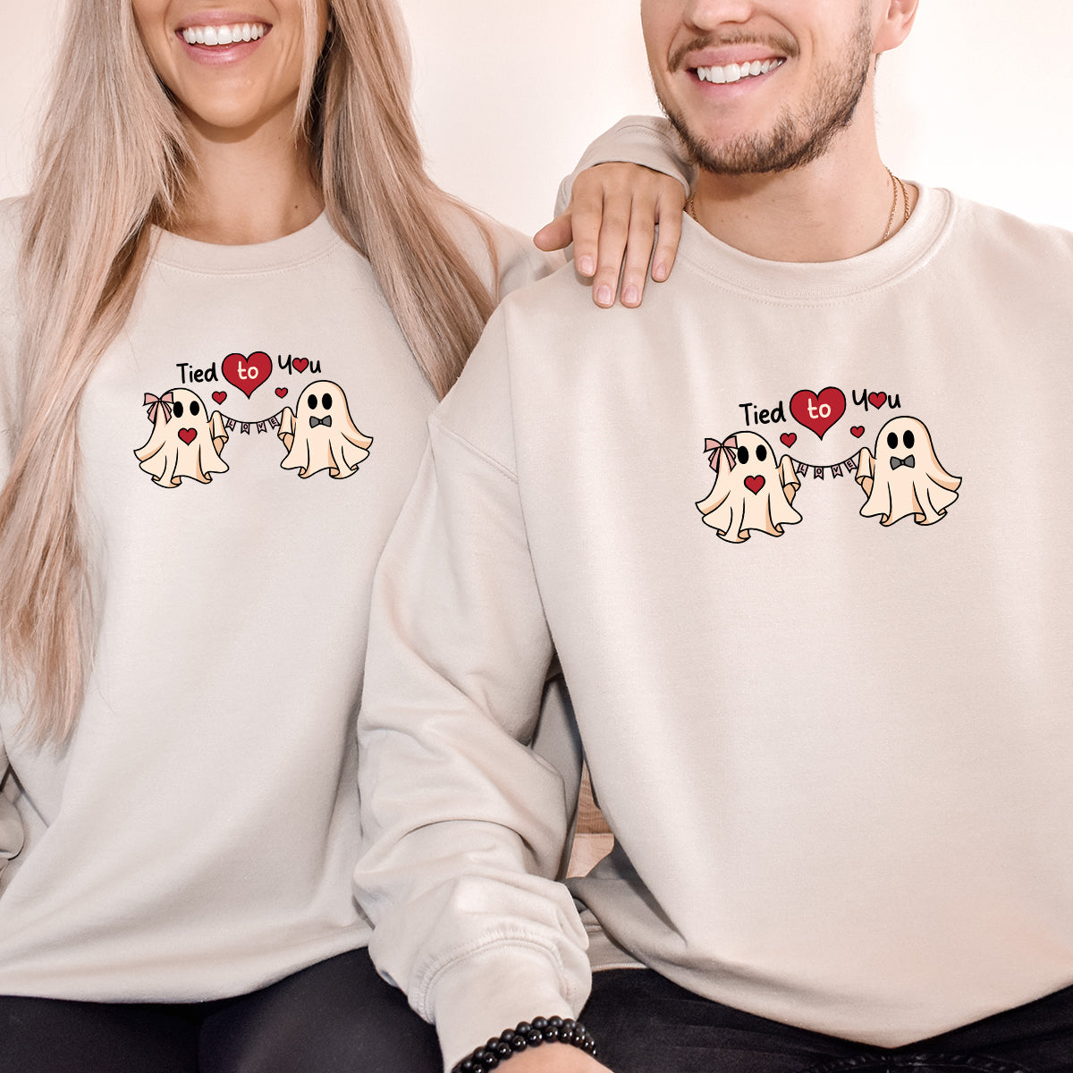 Banner Love Ghost Matching Hoodies For Couples