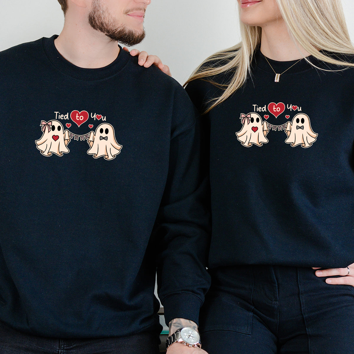 Banner Love Ghost Matching Hoodies For Couples