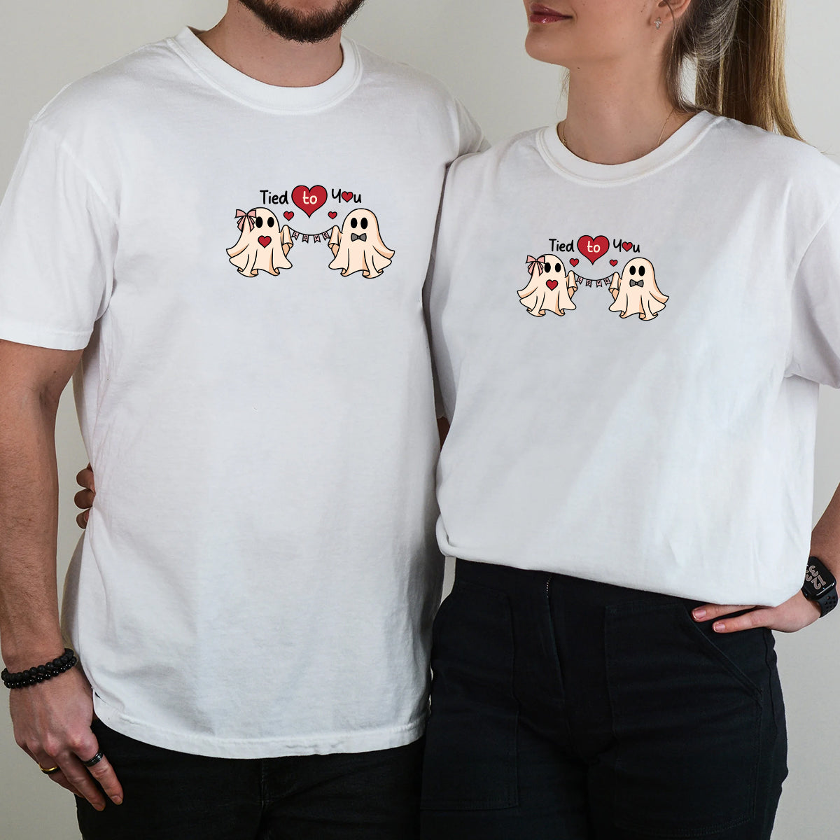 Banner Love Ghost Matching T-Shirts For Couples