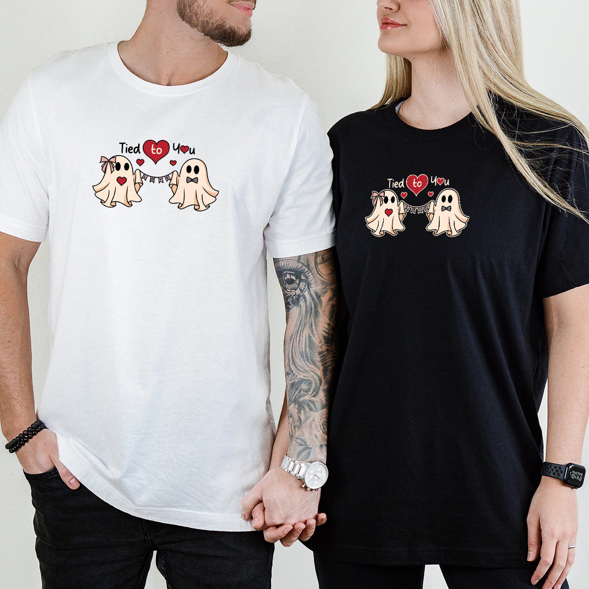 Banner Love Ghost Matching T-Shirts For Couples