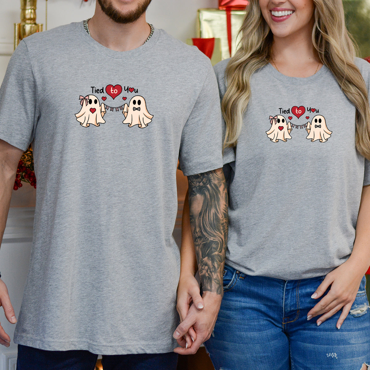 Banner Love Ghost Matching T-Shirts For Couples