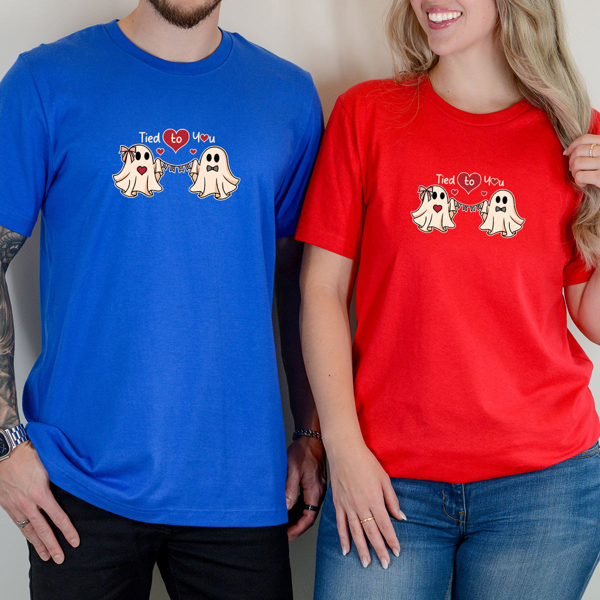 Banner Love Ghost Matching T-Shirts For Couples
