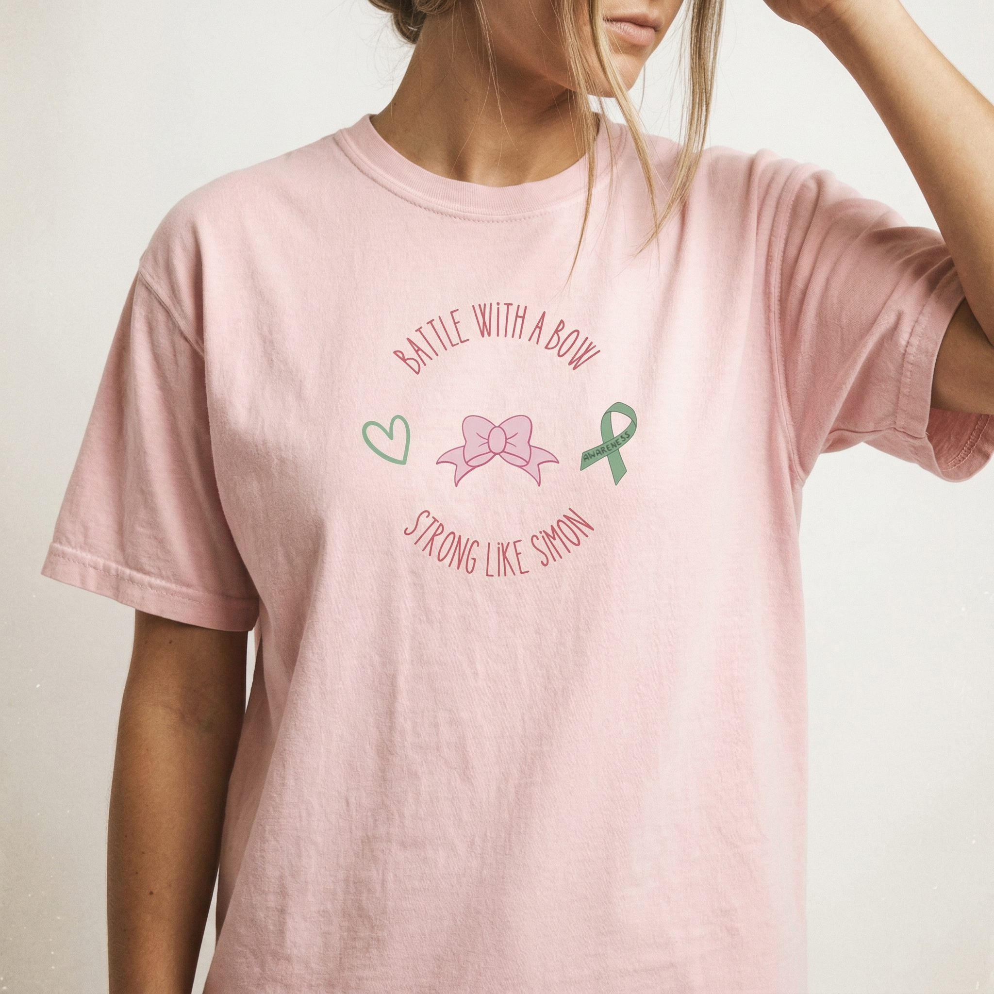 Battle With a Bow Awareness Shirt – Strong Warrior Support Graphic Tee