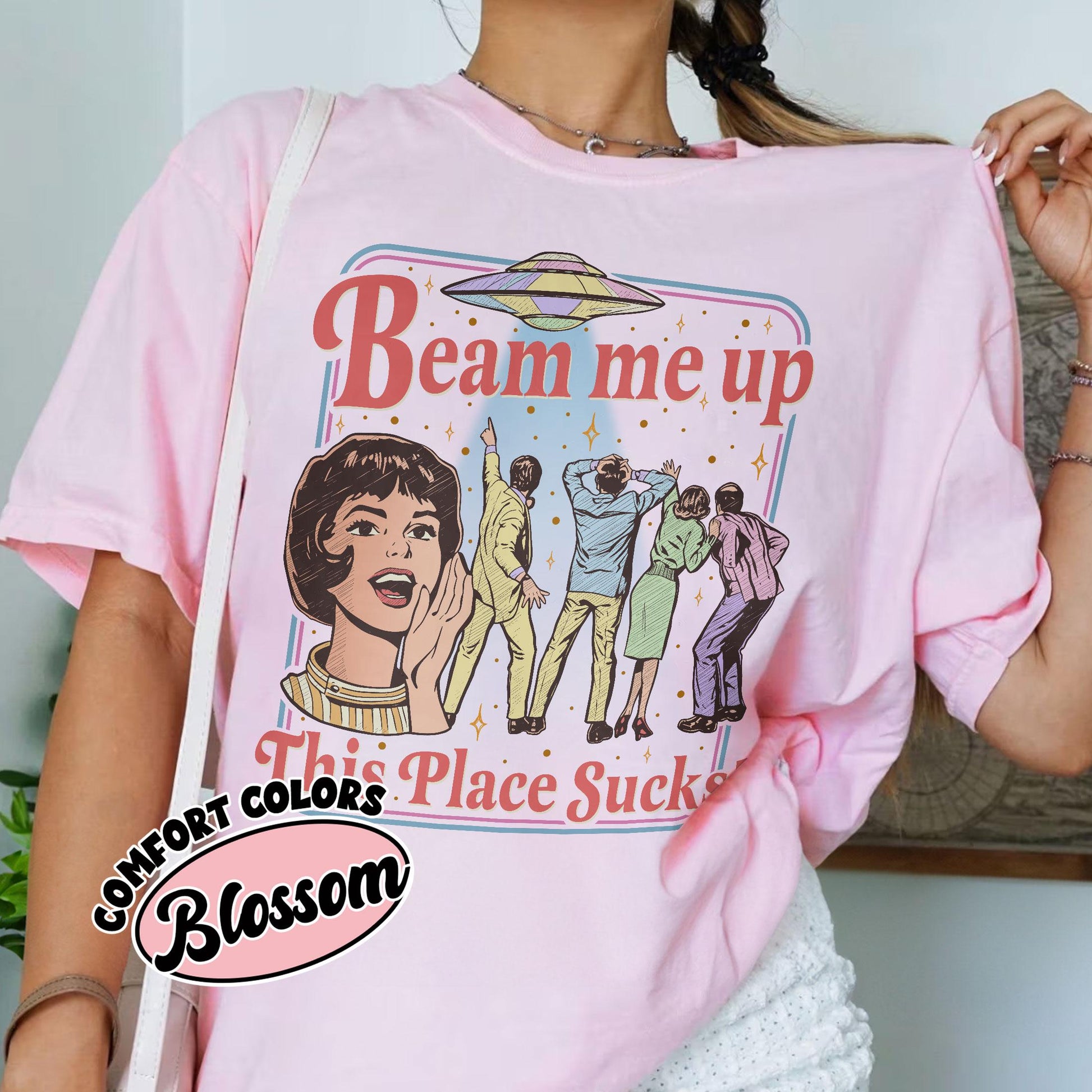 Beam Me Up This Place Sucks Shirt – Retro Alien UFO Space Humor Graphic Tee