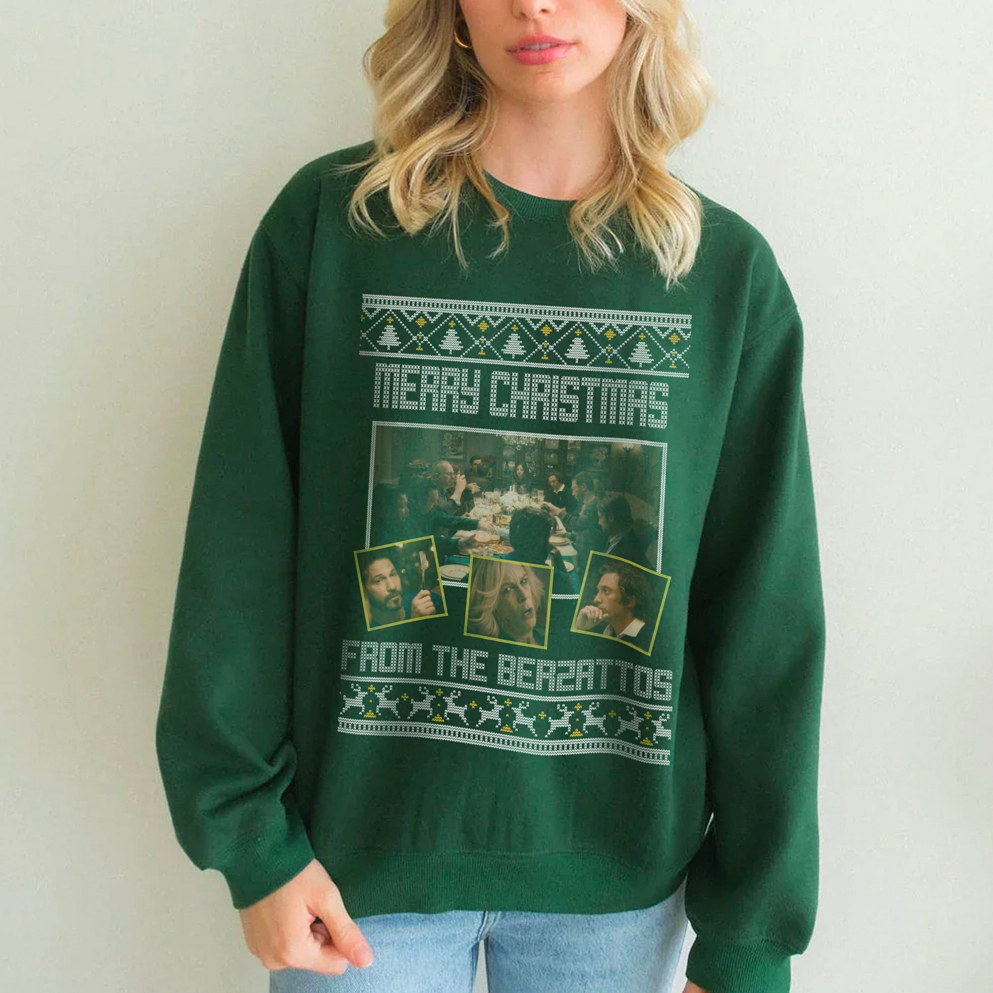 Red & Green Bear Holiday Sweater – Cozy Christmas Crewneck Inspired by The Bear TV Series