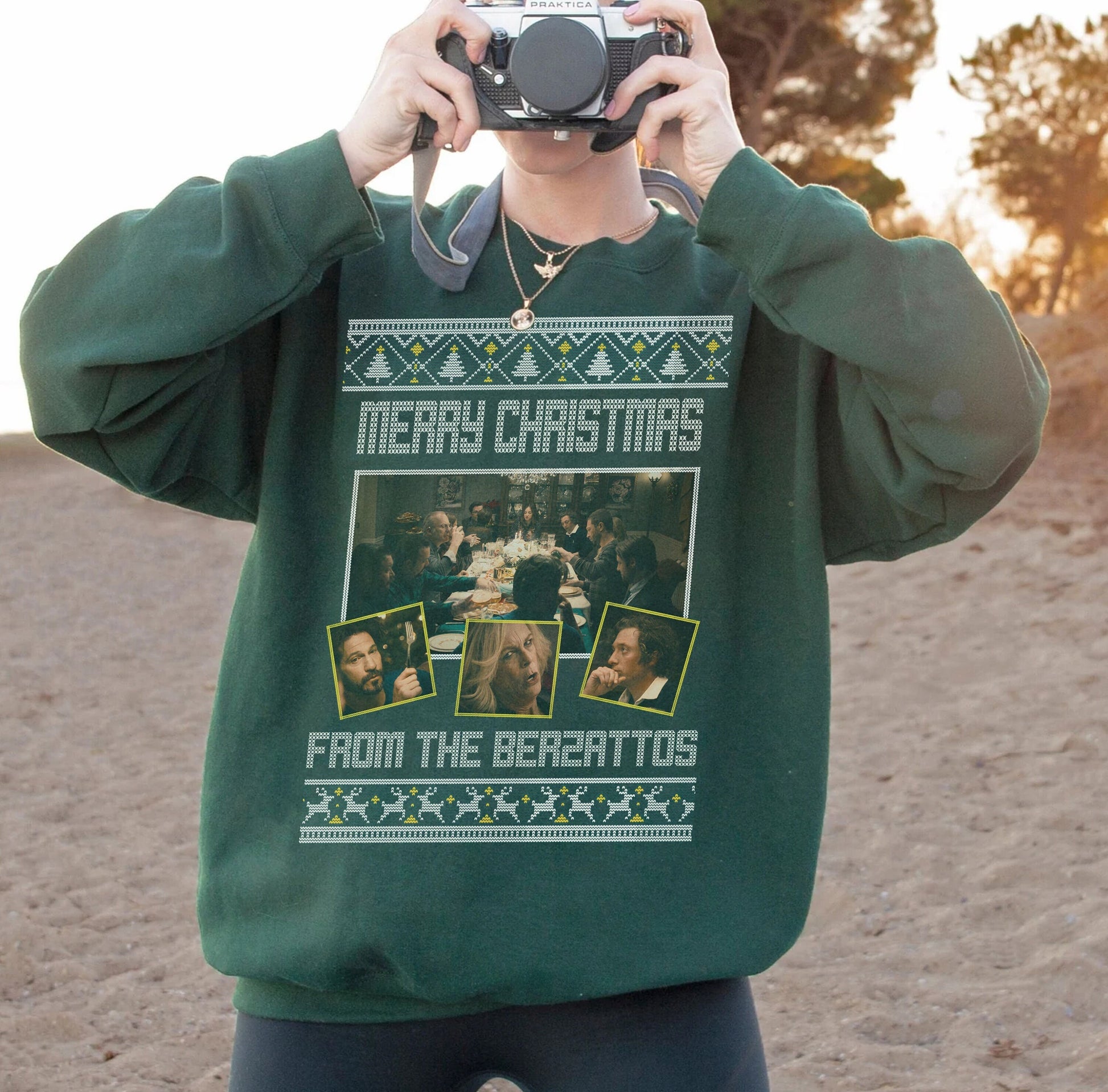 Red & Green Bear Holiday Sweater – Cozy Christmas Crewneck Inspired by The Bear TV Series