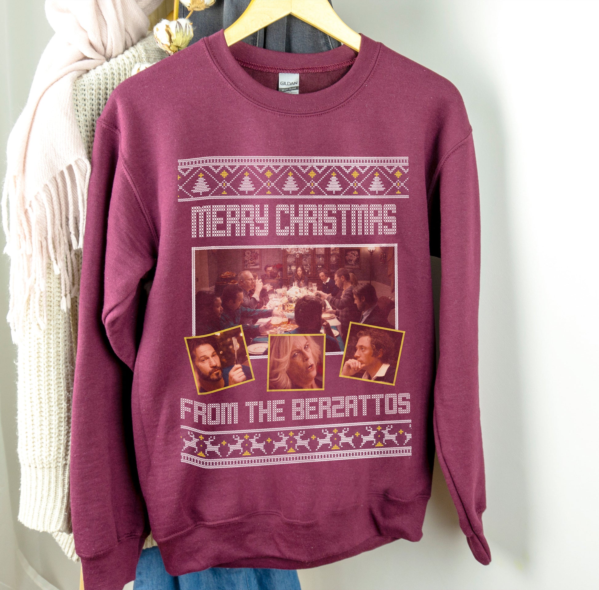 Red & Green Bear Holiday Sweater – Cozy Christmas Crewneck Inspired by The Bear TV Series