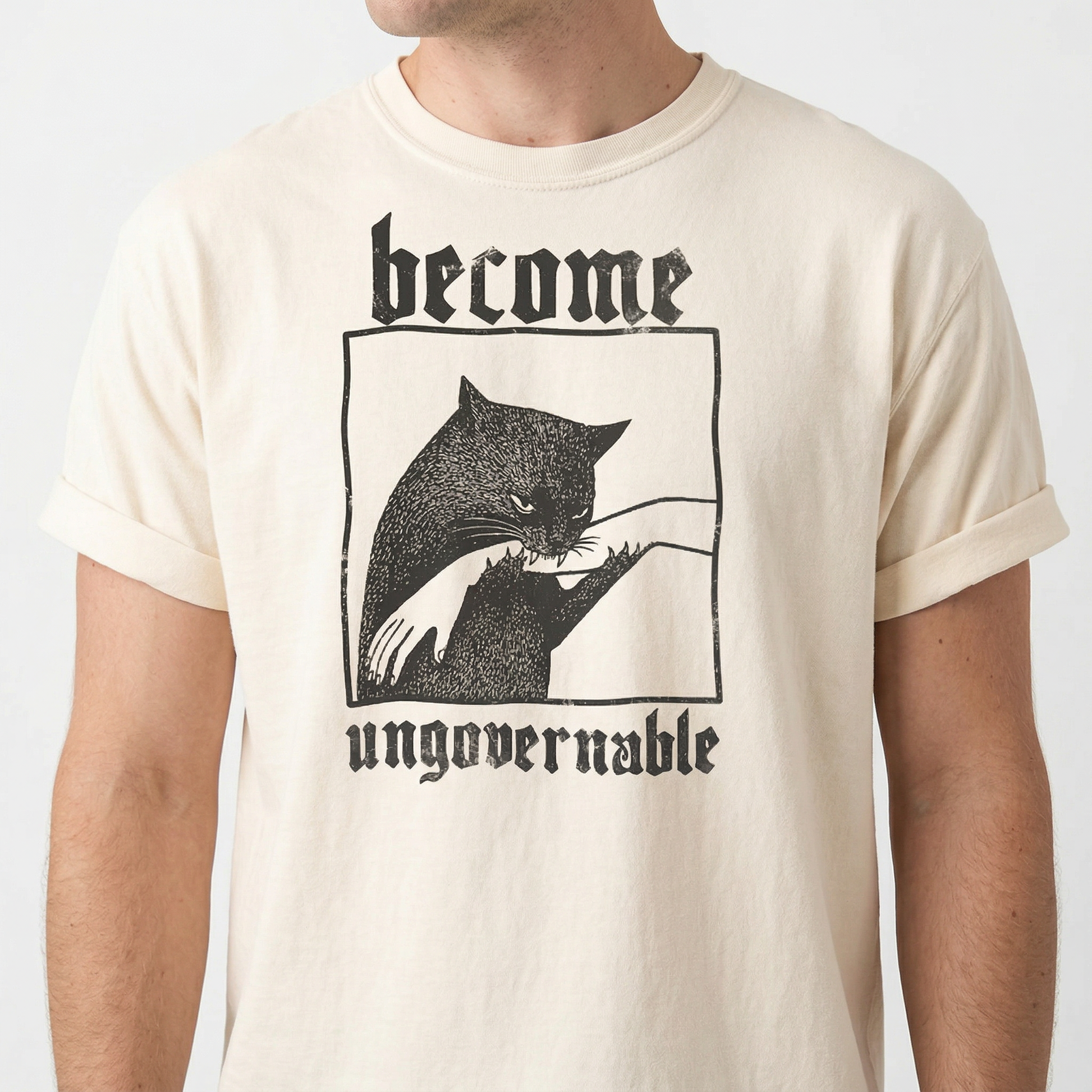 Become Ungovernable Funny Cat T-Shirt – Vintage Graphic Gag Gift Tee