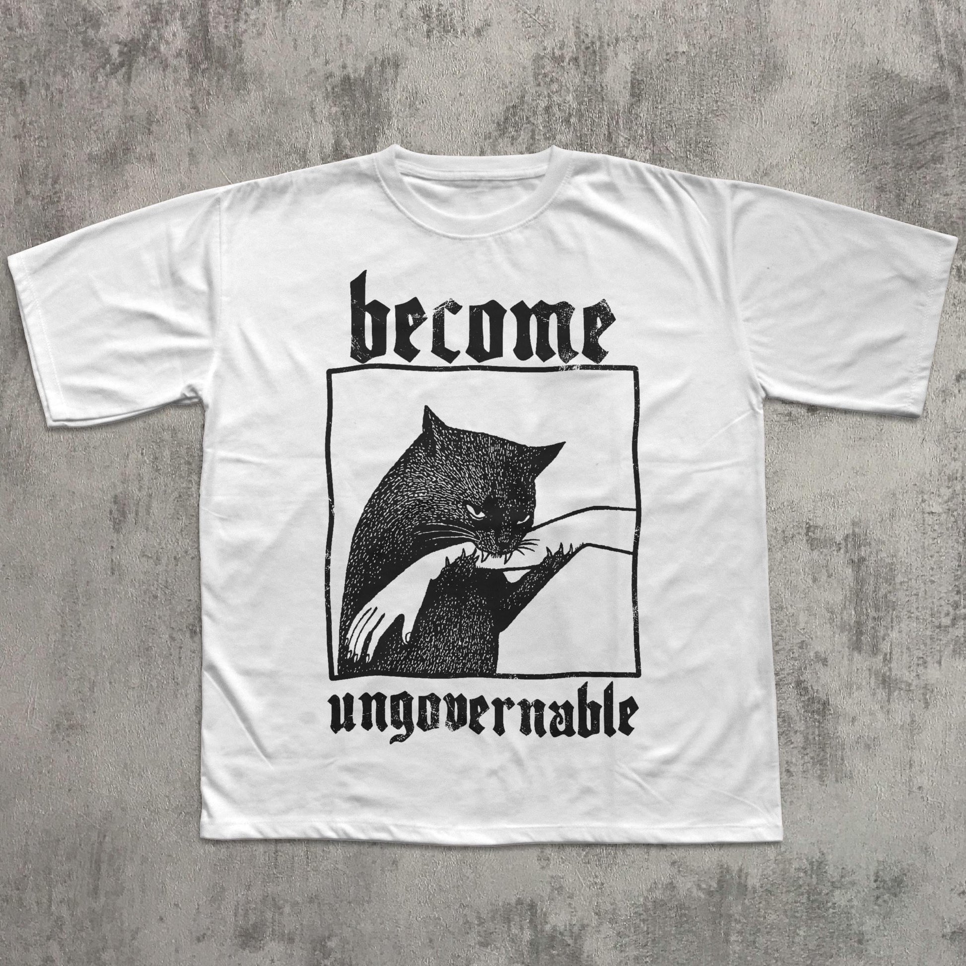 Become Ungovernable Funny Cat T-Shirt – Vintage Graphic Gag Gift Tee