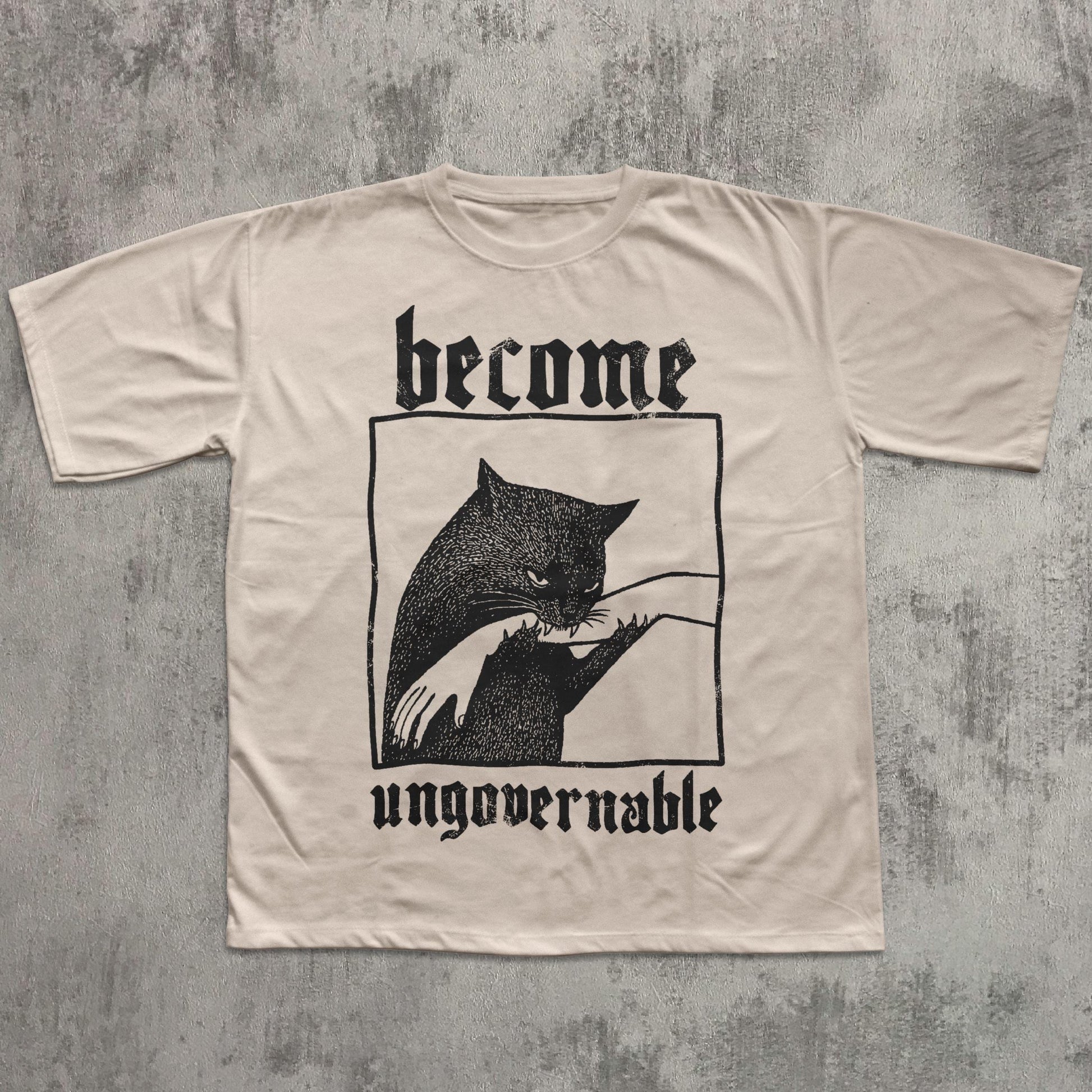 Become Ungovernable Funny Cat T-Shirt – Vintage Graphic Gag Gift Tee