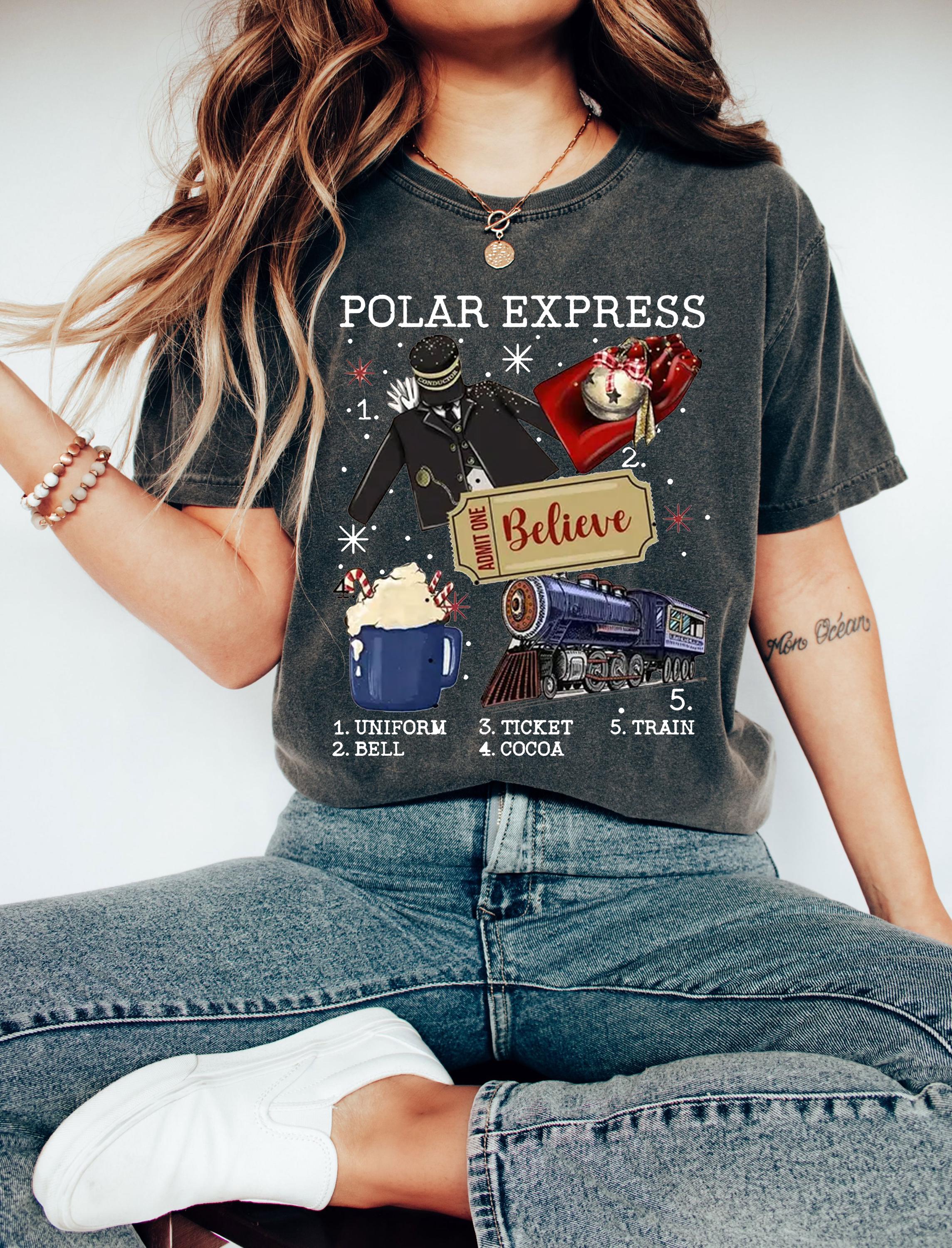 Believe Polar Express Sweatshirt – Christmas Family Vacation Tee – Kids Christmas Apparel – Holiday Polar Express Shirt