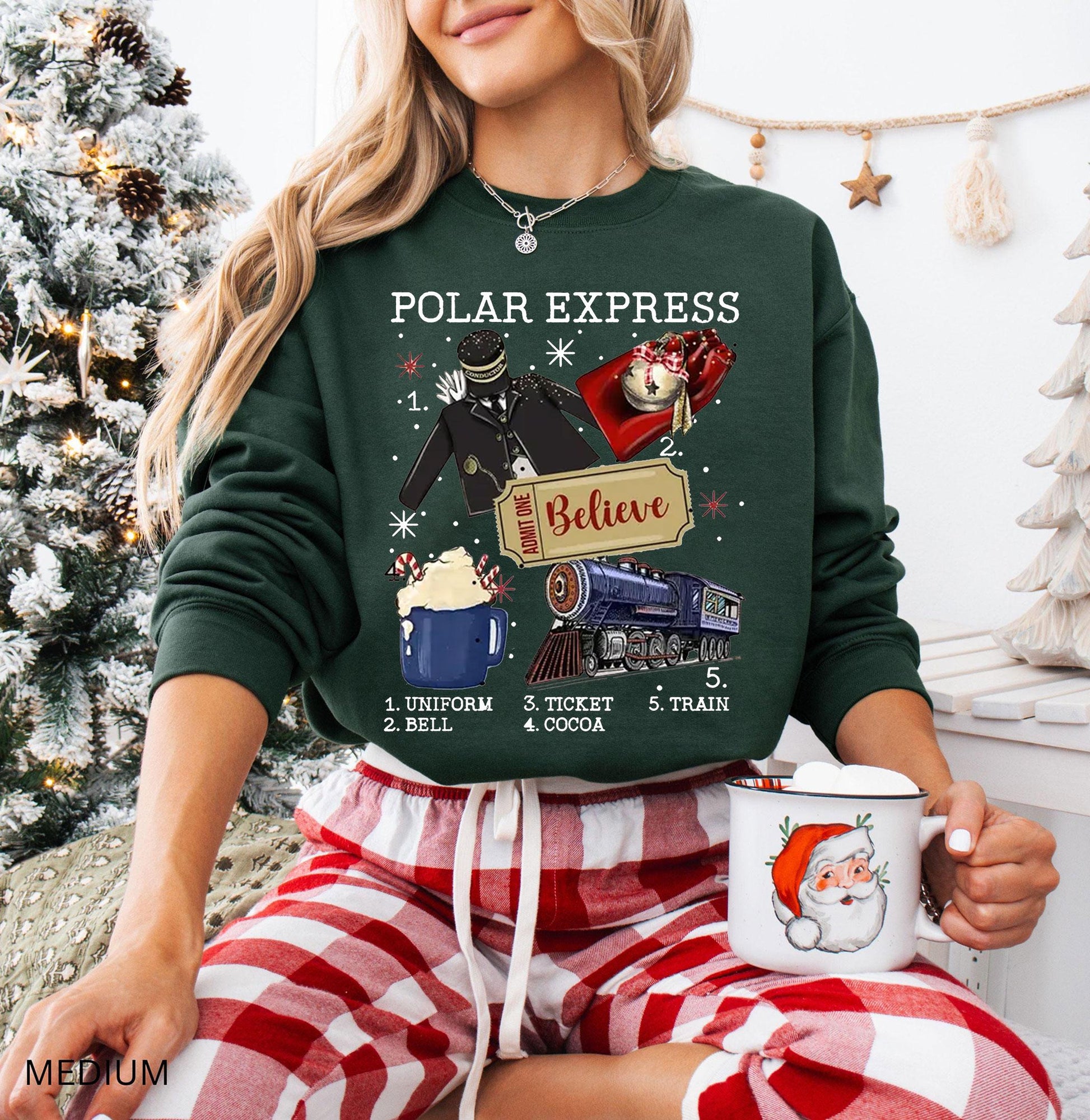 Believe Polar Express Sweatshirt – Christmas Family Vacation Tee – Kids Christmas Apparel – Holiday Polar Express Shirt