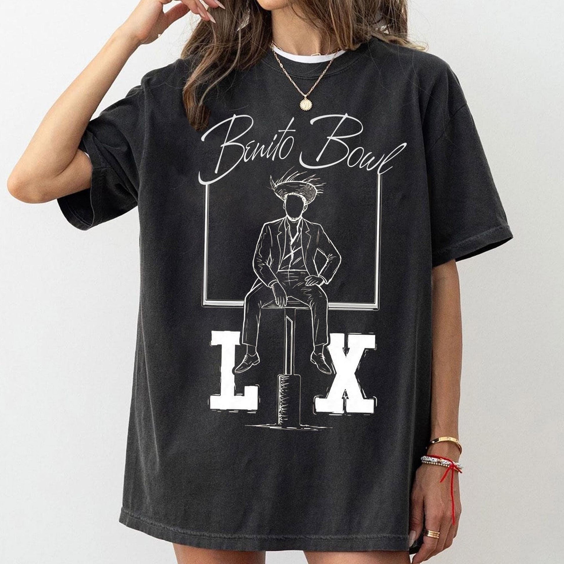 Benito Bowl Bunny Graphic T-Shirt – Funny Football Fan Shirt