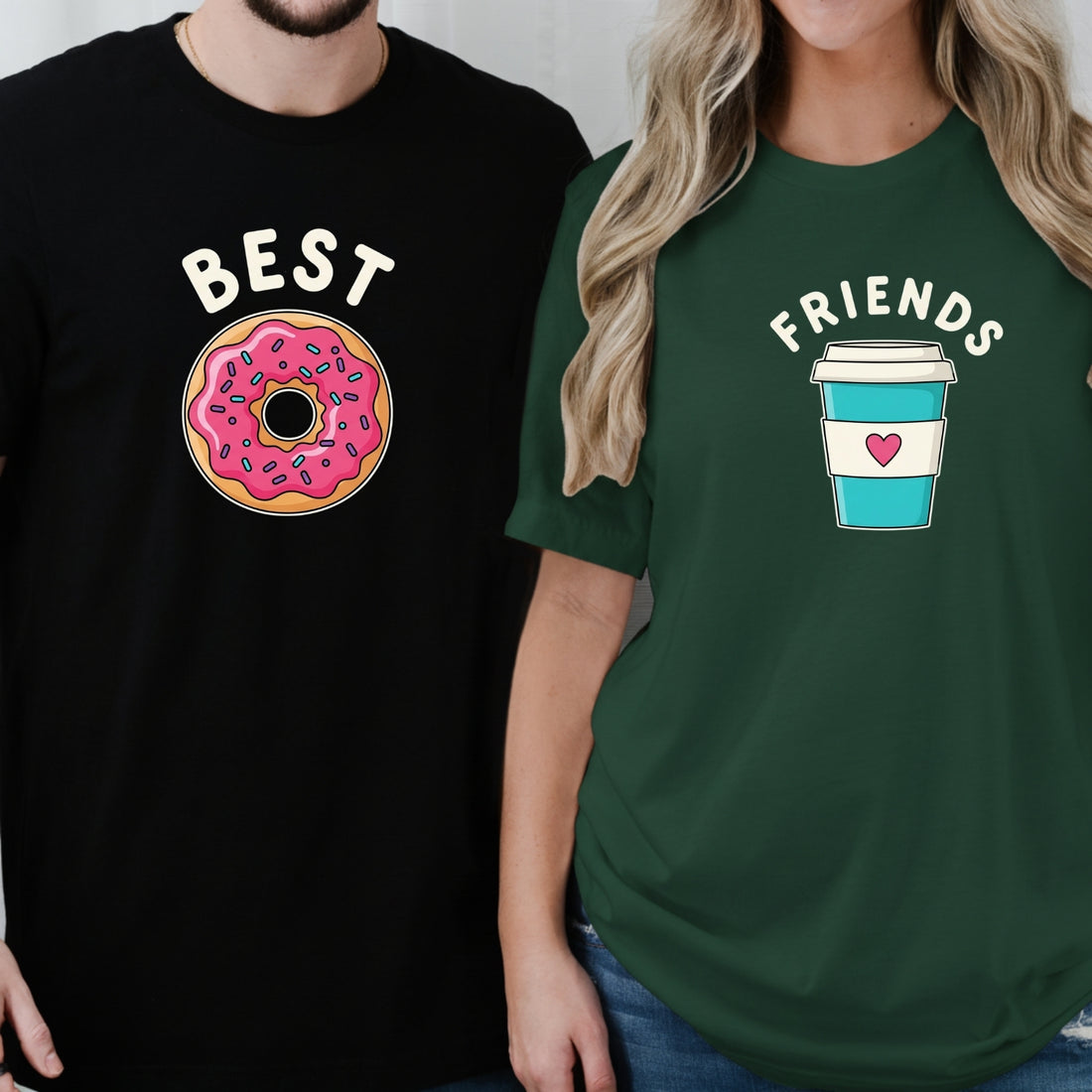 Best Friends Donuts Milktea Matching T-Shirts For Besties