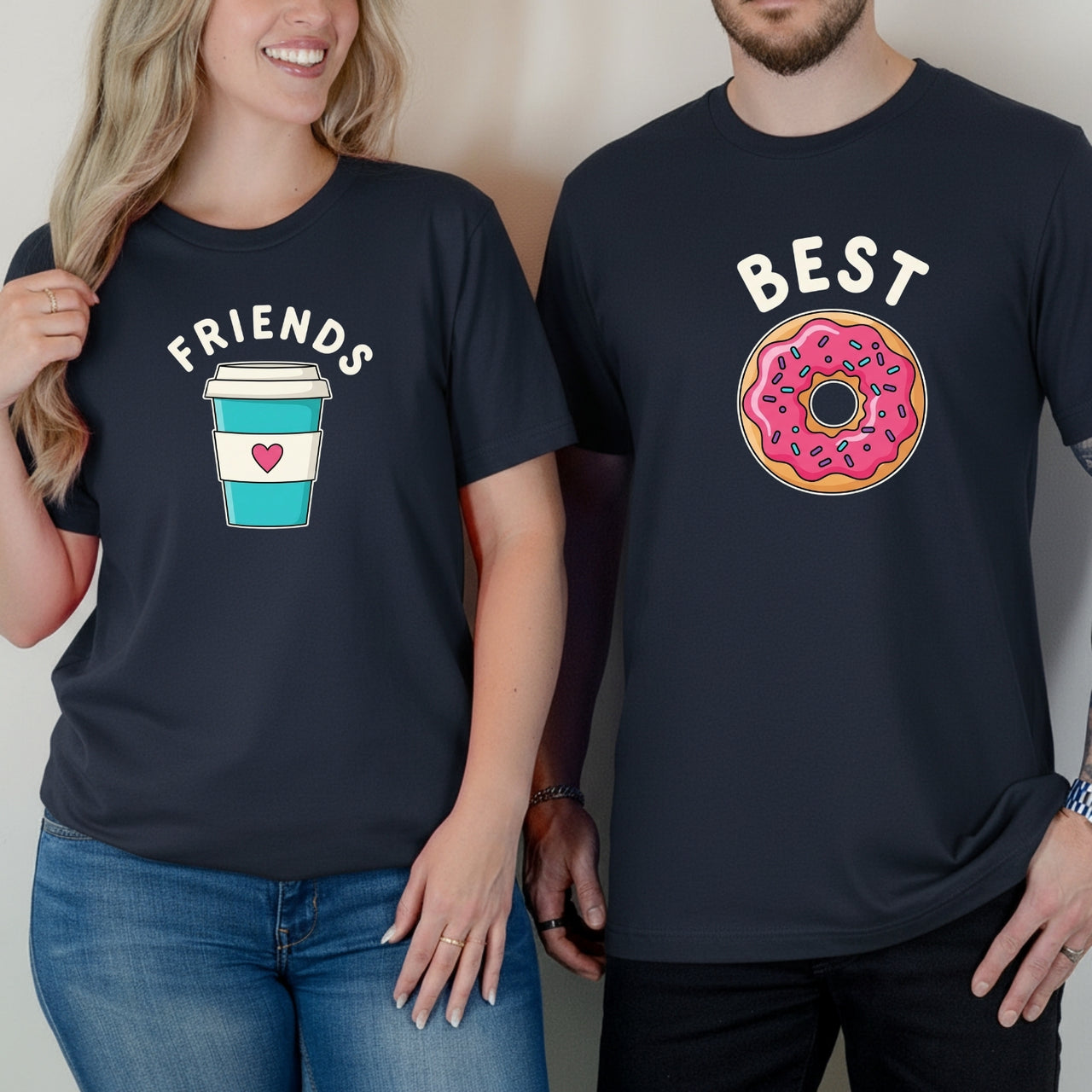 Best Friends Donuts Milktea Matching T-Shirts For Besties
