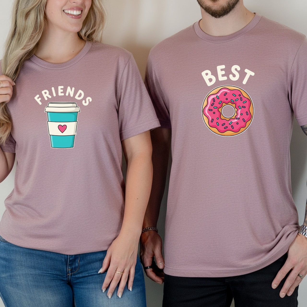 Best Friends Donuts Milktea Matching T-Shirts For Besties