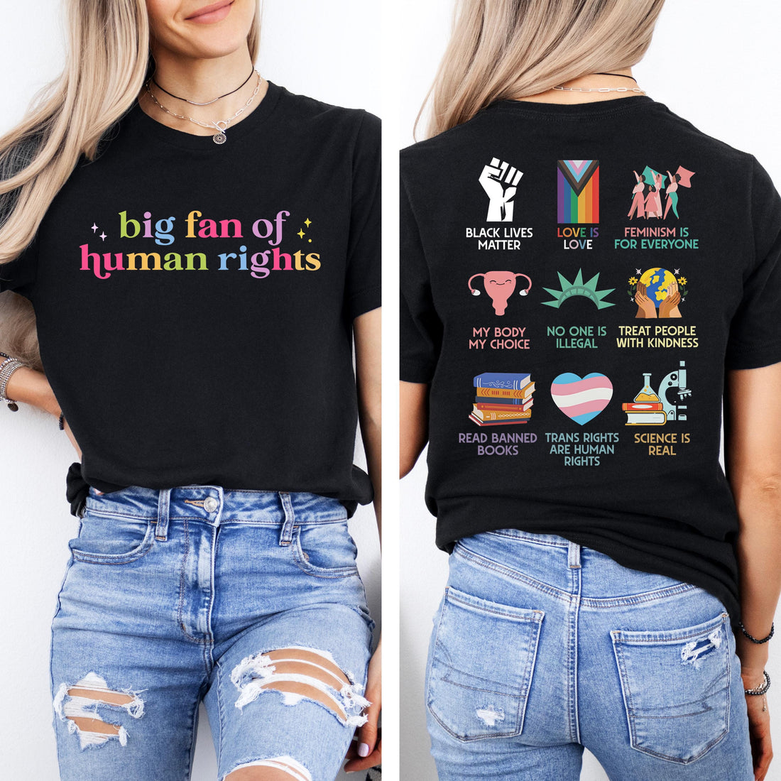 Big Fan of Human Rights Graphic Shirt – Equality & Compassion Statement Tee