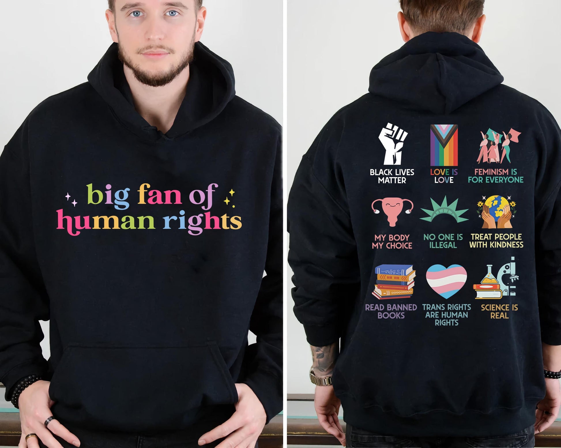 Big Fan of Human Rights Graphic Shirt – Equality & Compassion Statement Tee