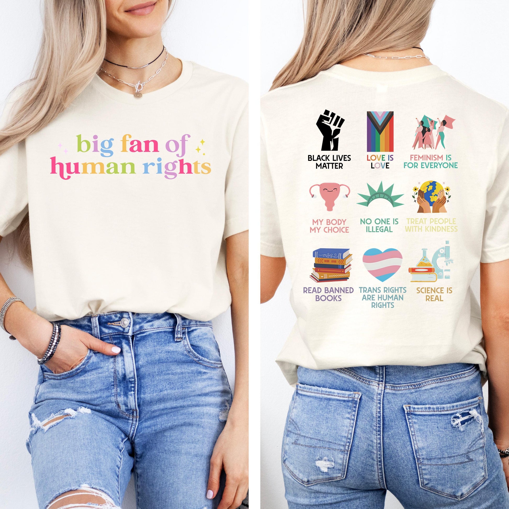 Big Fan of Human Rights Graphic Shirt – Equality & Compassion Statement Tee