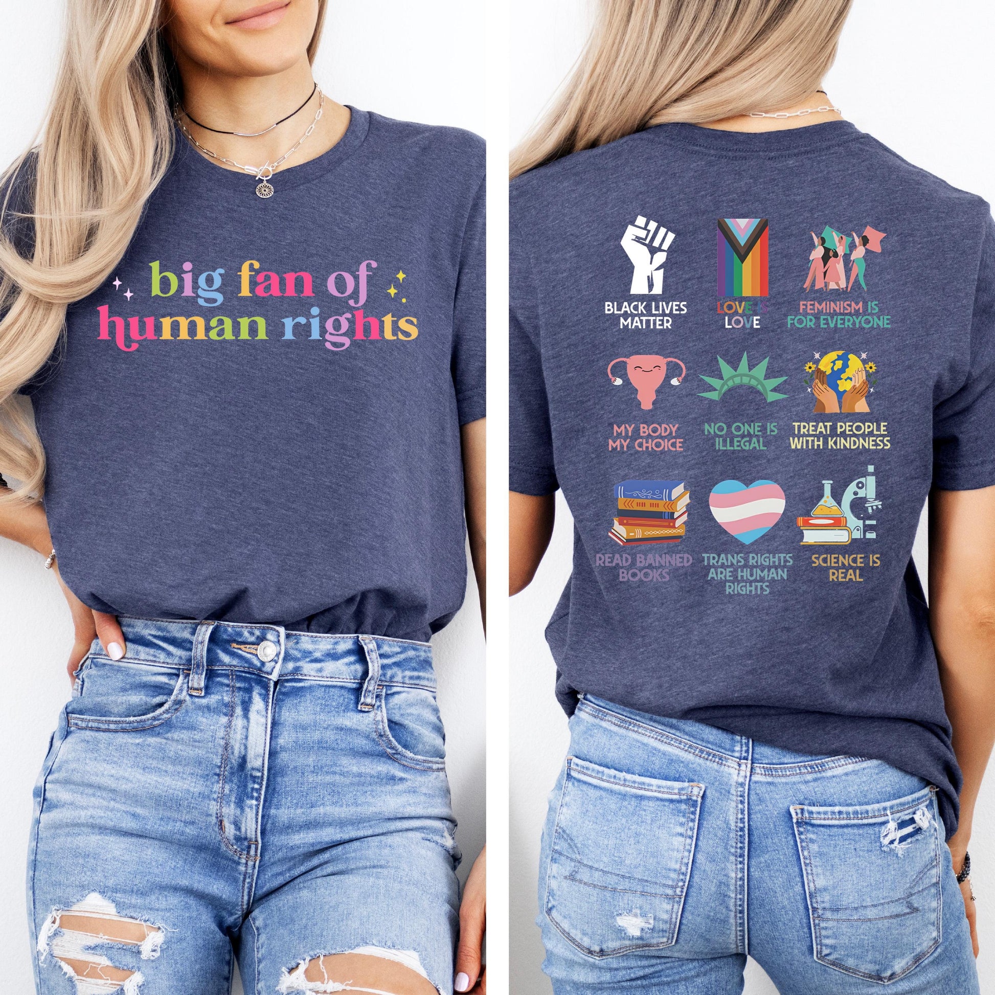 Big Fan of Human Rights Graphic Shirt – Equality & Compassion Statement Tee