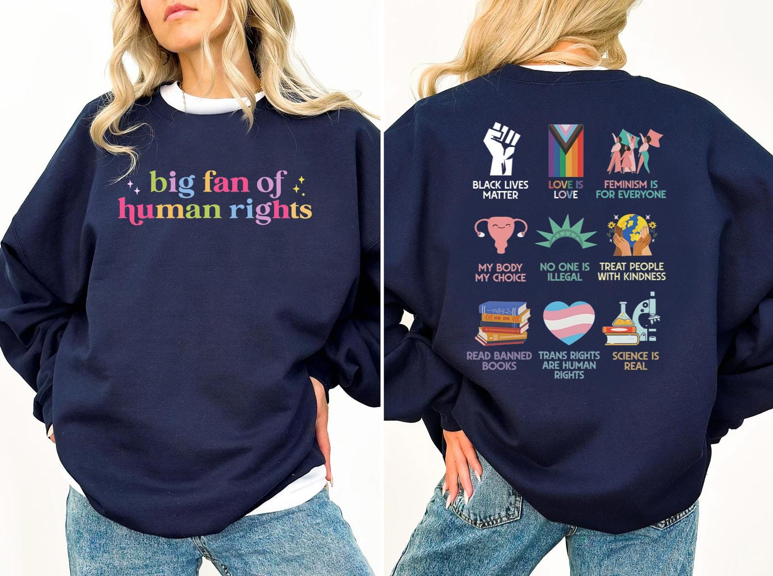 Big Fan of Human Rights Graphic Shirt – Equality & Compassion Statement Tee