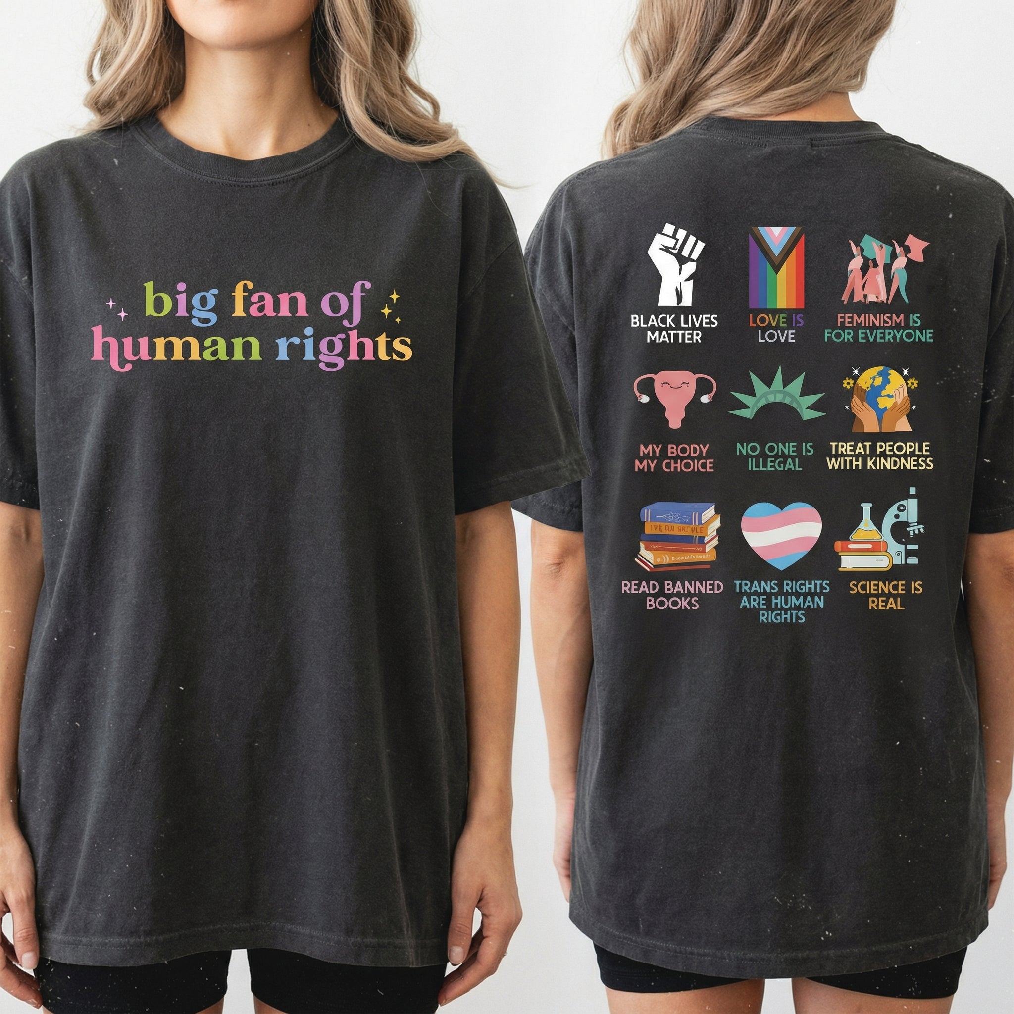 Big Fan of Human Rights Shirt – Equality Graphic T-Shirt – Social Justice Activist Tee