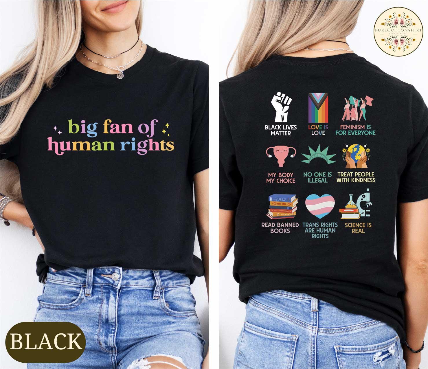 Big Fan of Human Rights Shirt – Equality Graphic T-Shirt – Social Justice Activist Tee