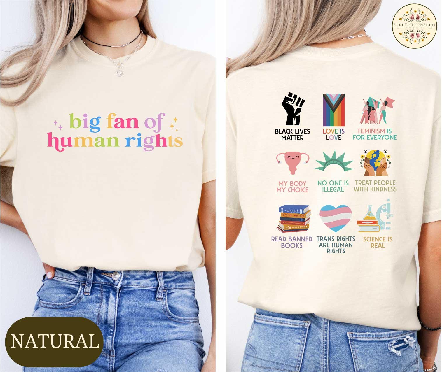 Big Fan of Human Rights Shirt – Equality Graphic T-Shirt – Social Justice Activist Tee
