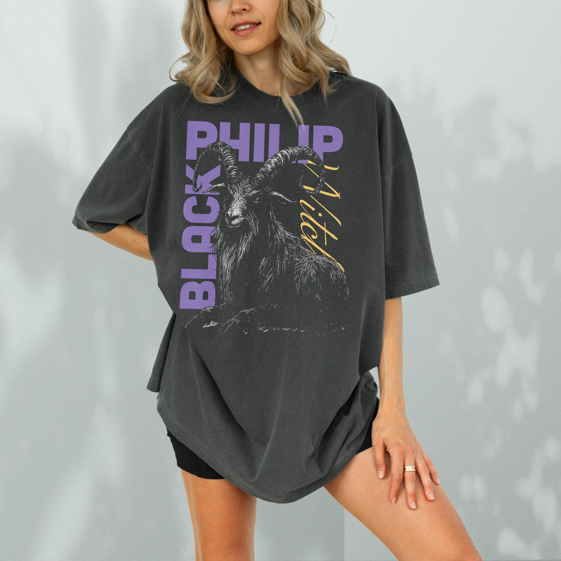 Black Philip Goat T-Shirt – Gothic Horror Graphic Tee Inspired by The Witch