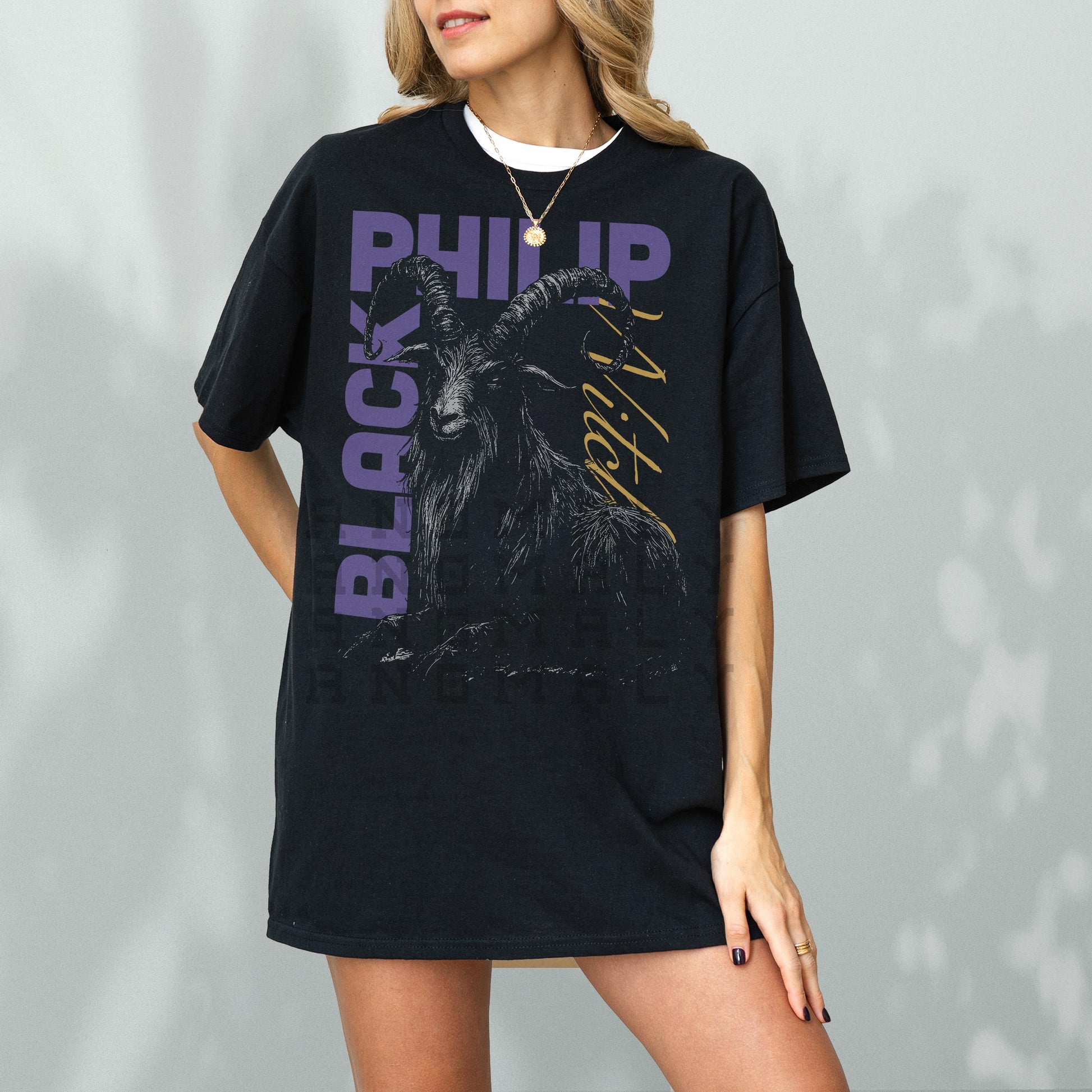 Black Philip Goat T-Shirt – Gothic Horror Graphic Tee Inspired by The Witch