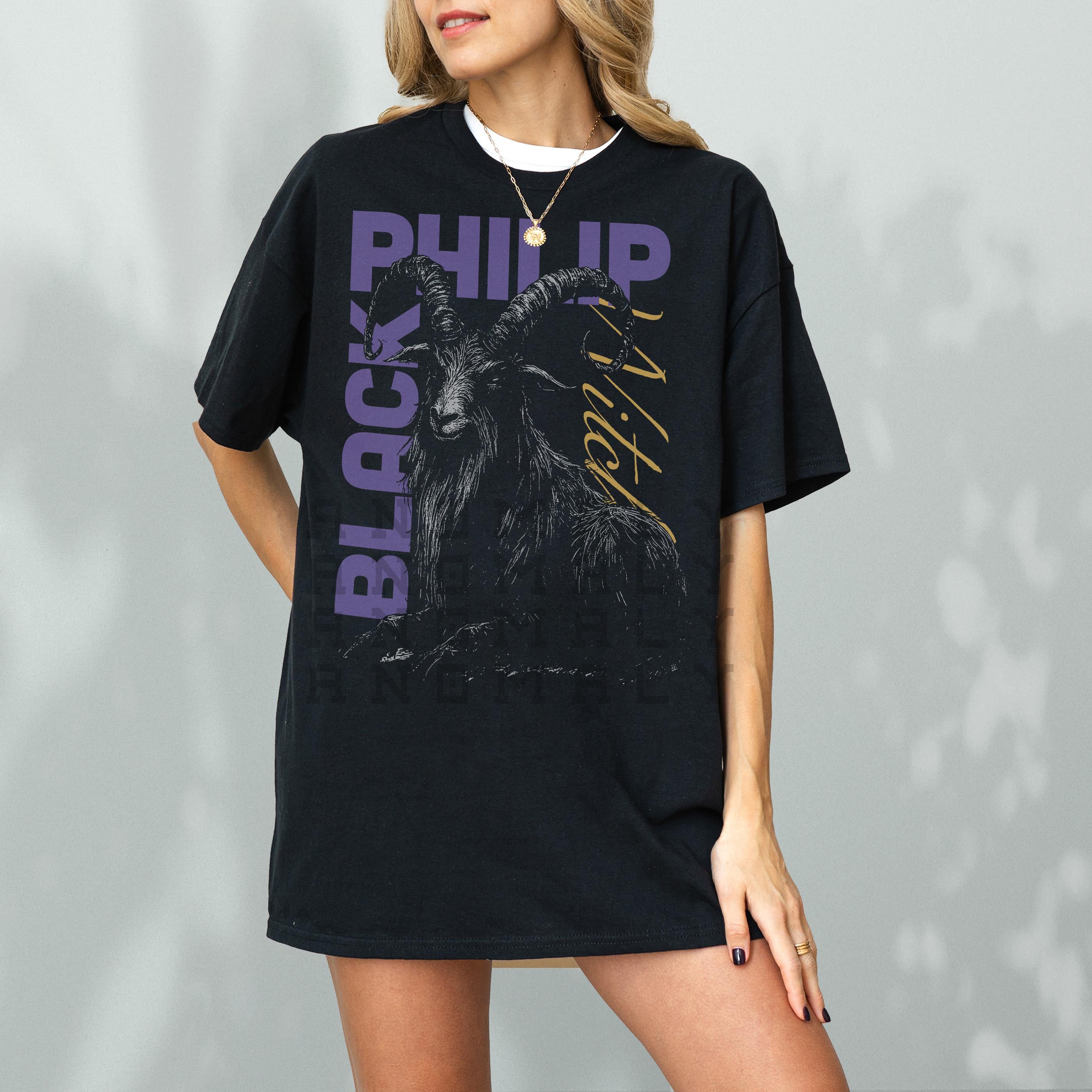 Black Philip Goat T-Shirt – Gothic Horror Graphic Tee Inspired by The Witch