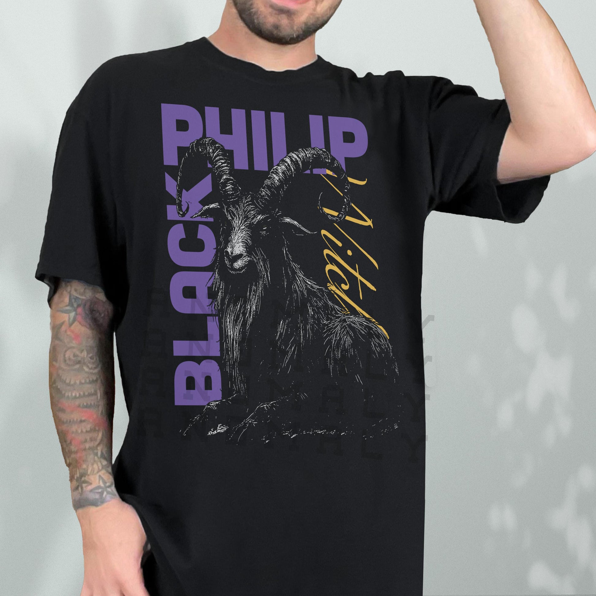 Black Philip Goat T-Shirt – Gothic Horror Graphic Tee Inspired by The Witch