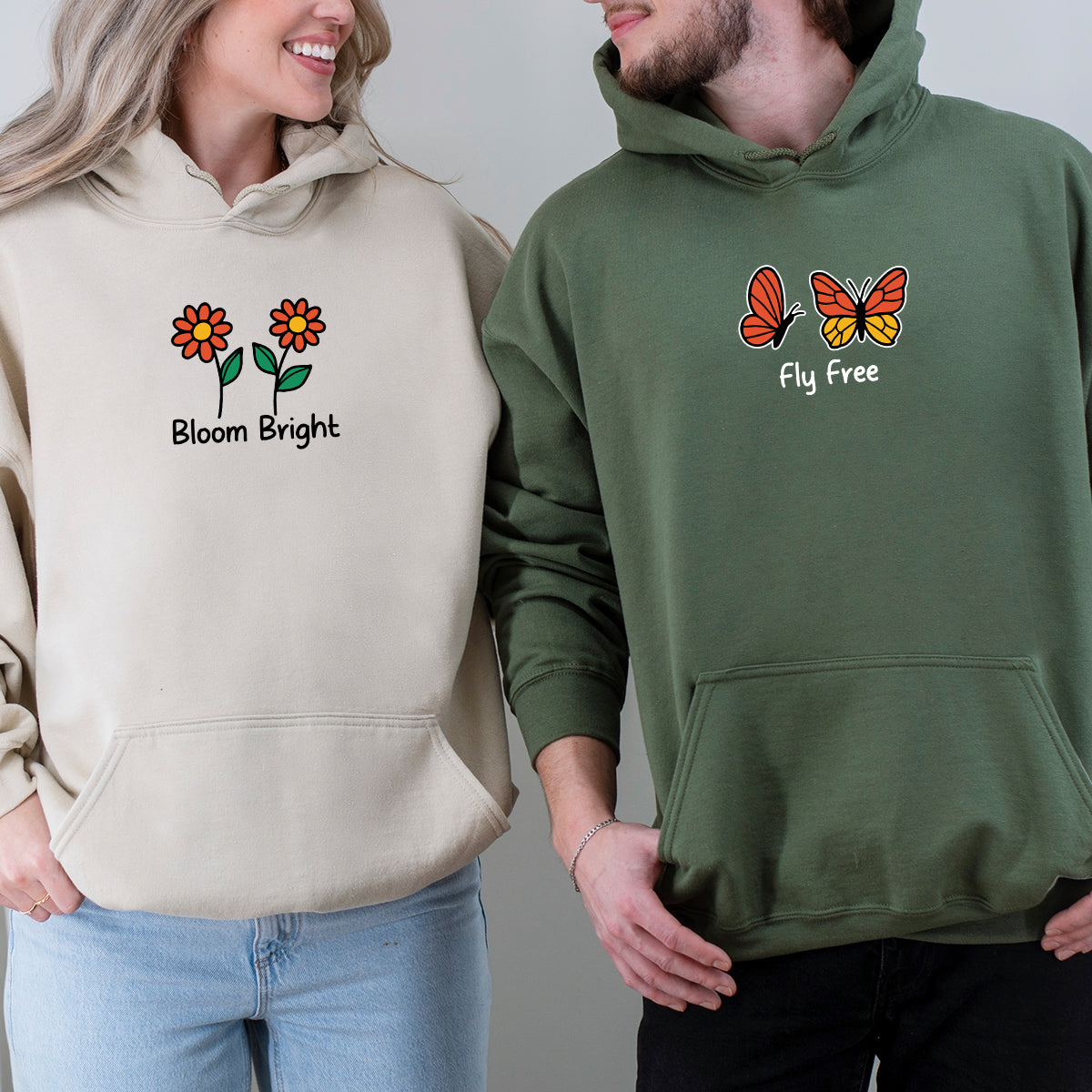 Bloom & Fly Matching Hoodies For Besties Couples