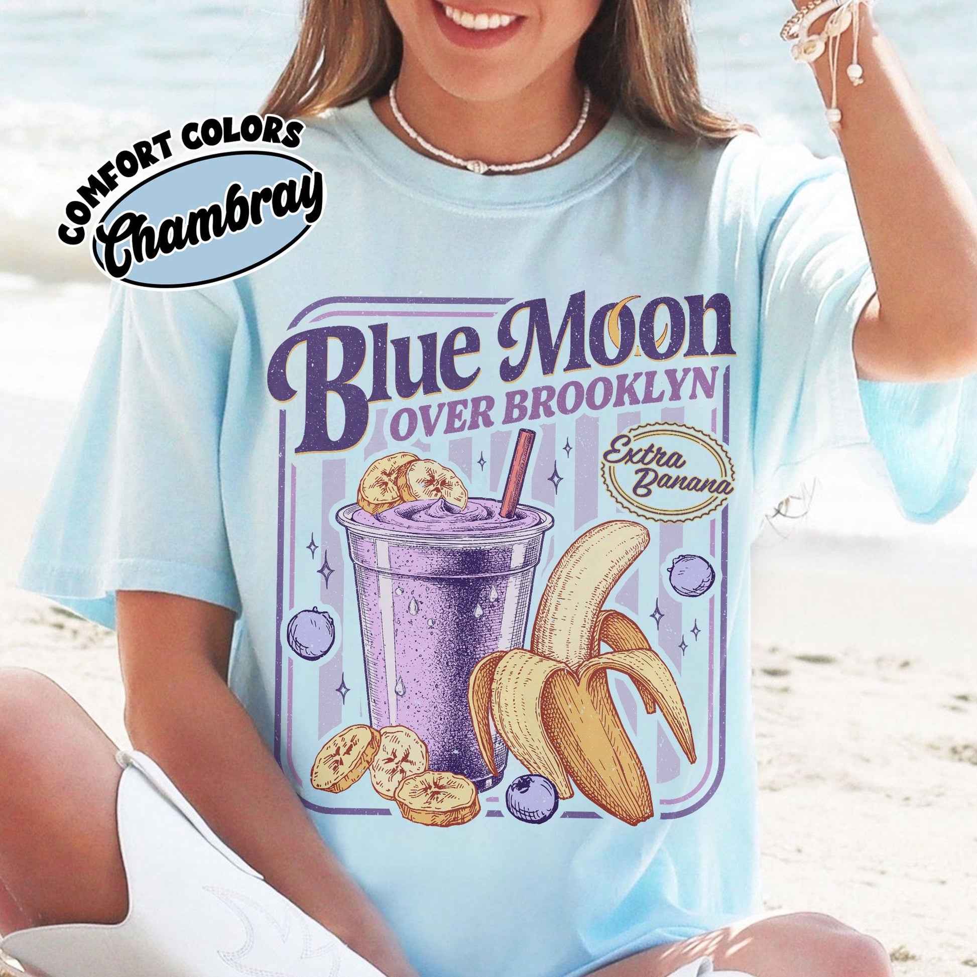 Blue Moon Over Brooklyn Graphic T-Shirt – Sports Romance Inspired Tee