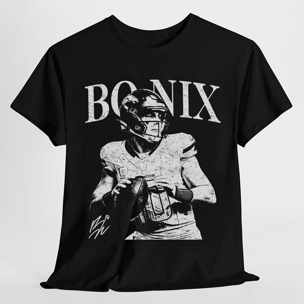 Bo Nix Vintage T-Shirt – Denver Football Retro Rap 90s Style Tee