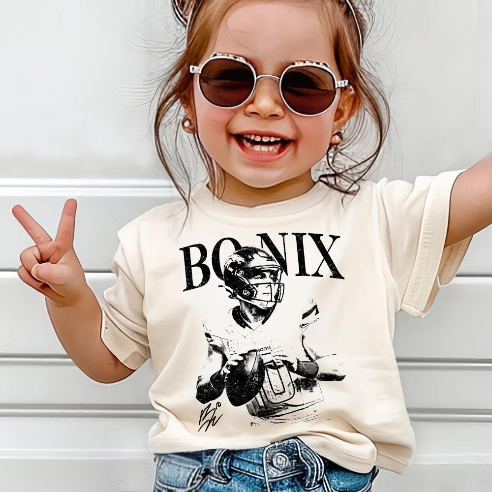 Bo Nix Vintage T-Shirt – Denver Football Retro Rap 90s Style Tee