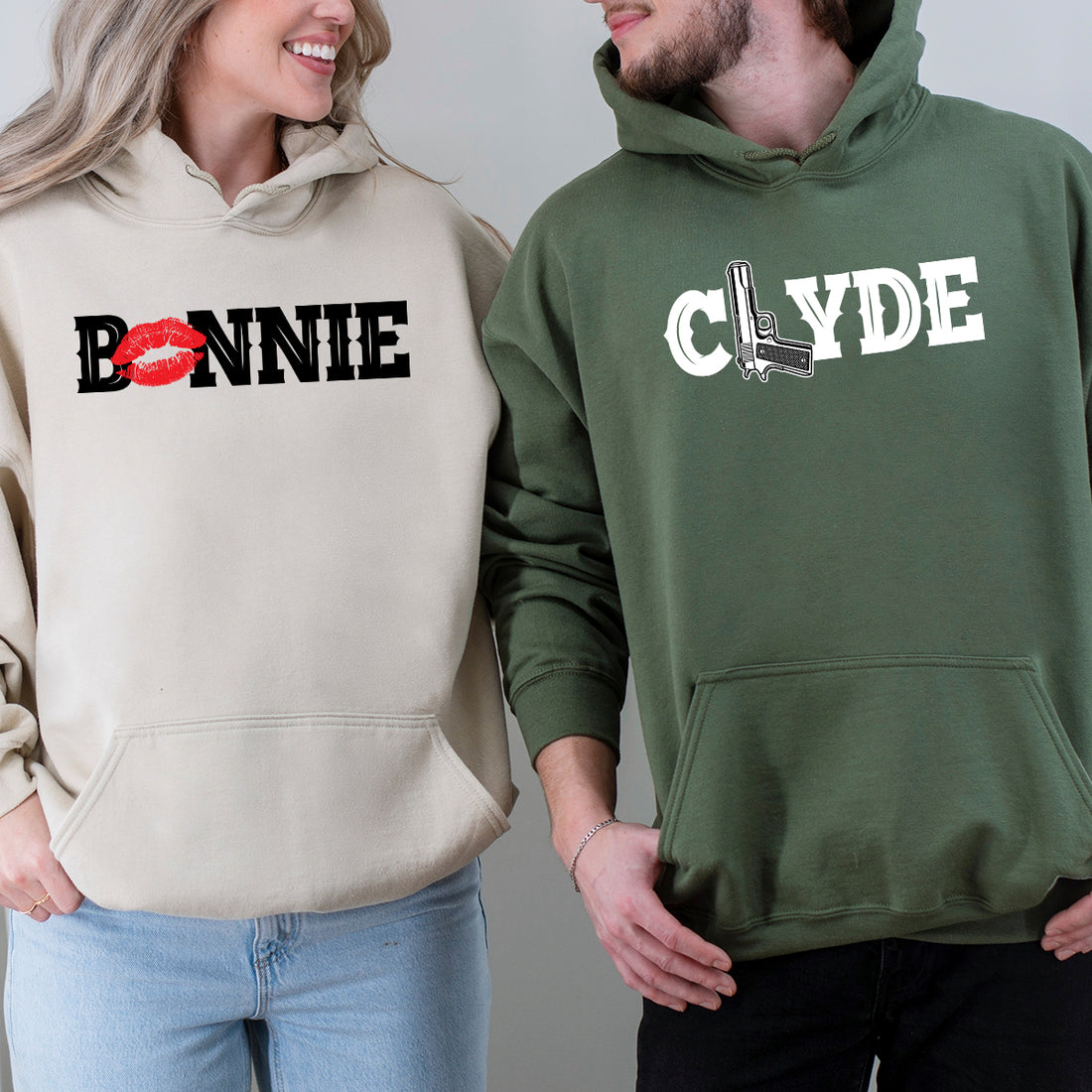 Bonnie and Clyde Matching Hoodies For Couples