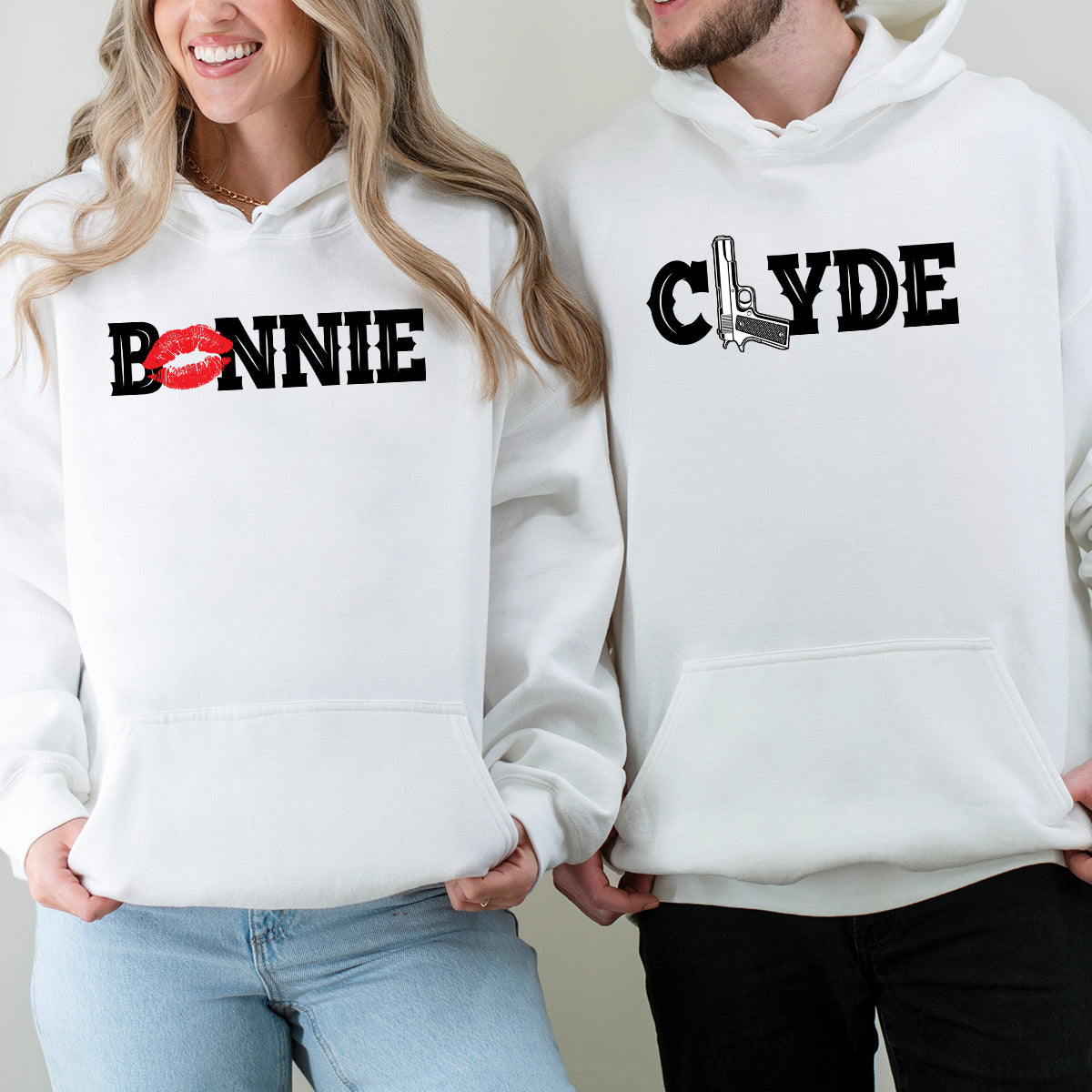 Bonnie and Clyde Matching Hoodies For Couples