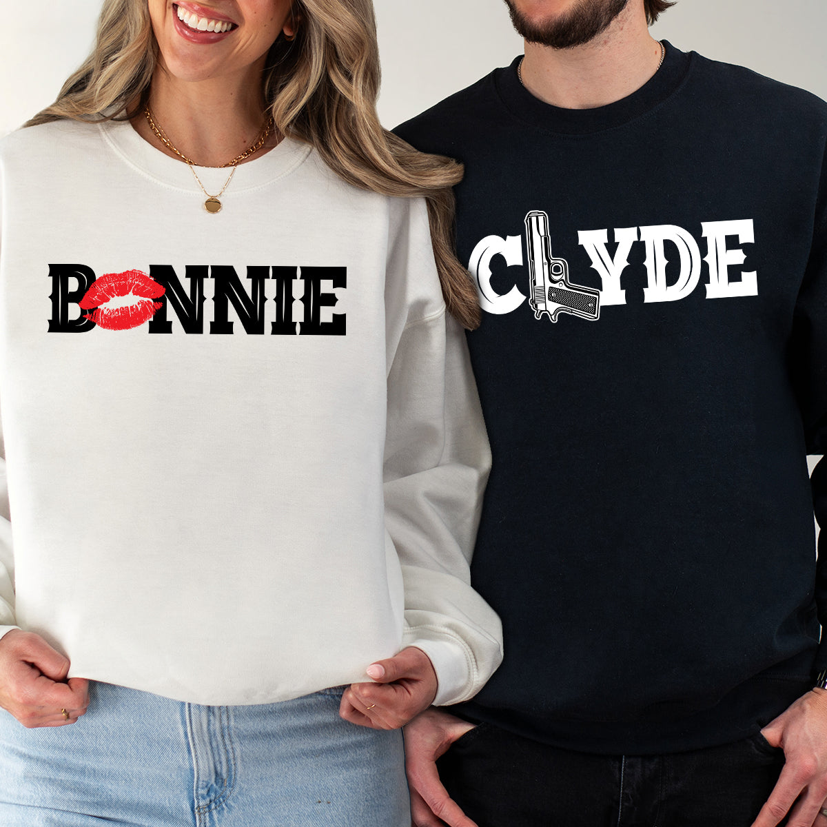 Bonnie and Clyde Matching Hoodies For Couples