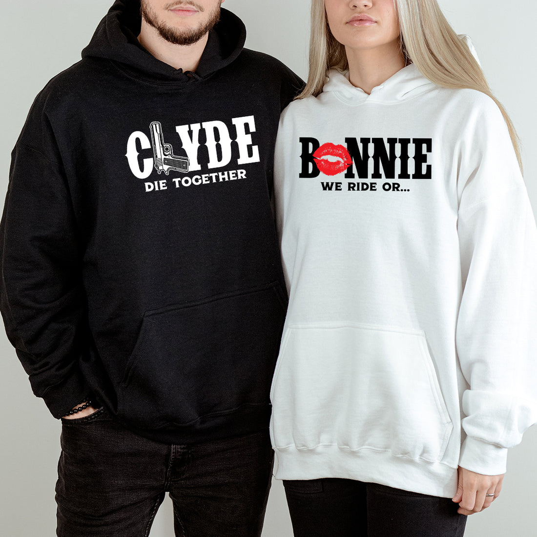 Bonnie x Clyde Die Together Matching Hoodies For Couples