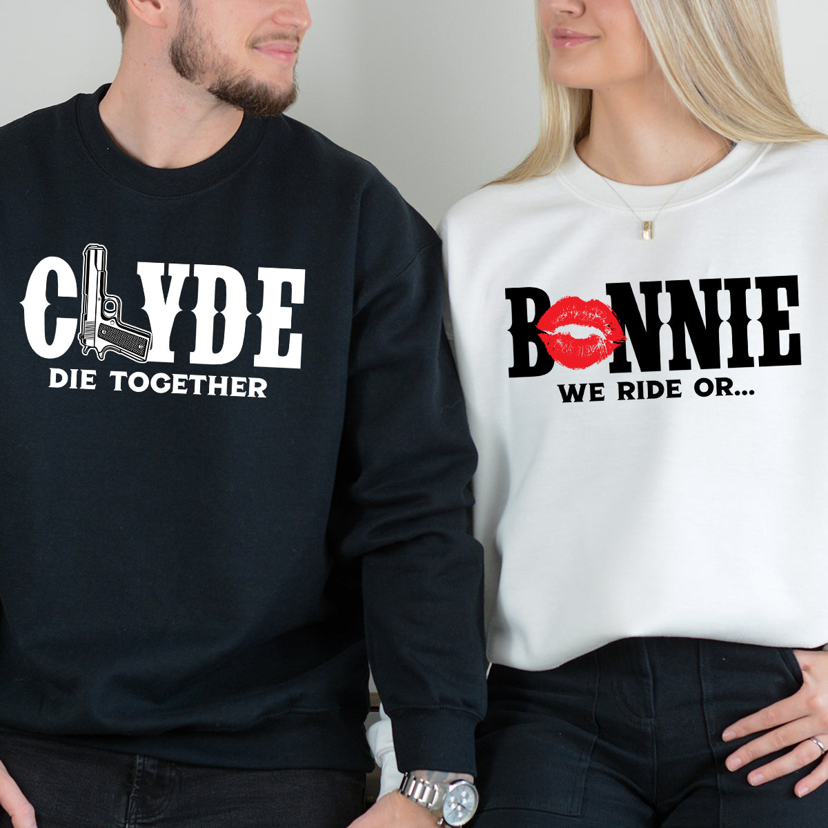 Bonnie x Clyde Die Together Matching Hoodies For Couples