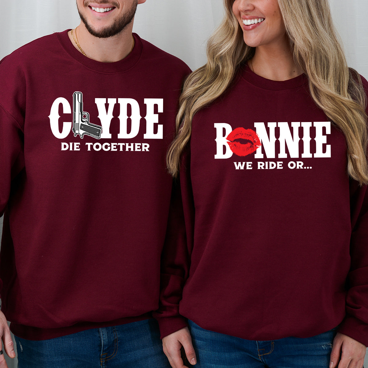 Bonnie x Clyde Die Together Matching Hoodies For Couples