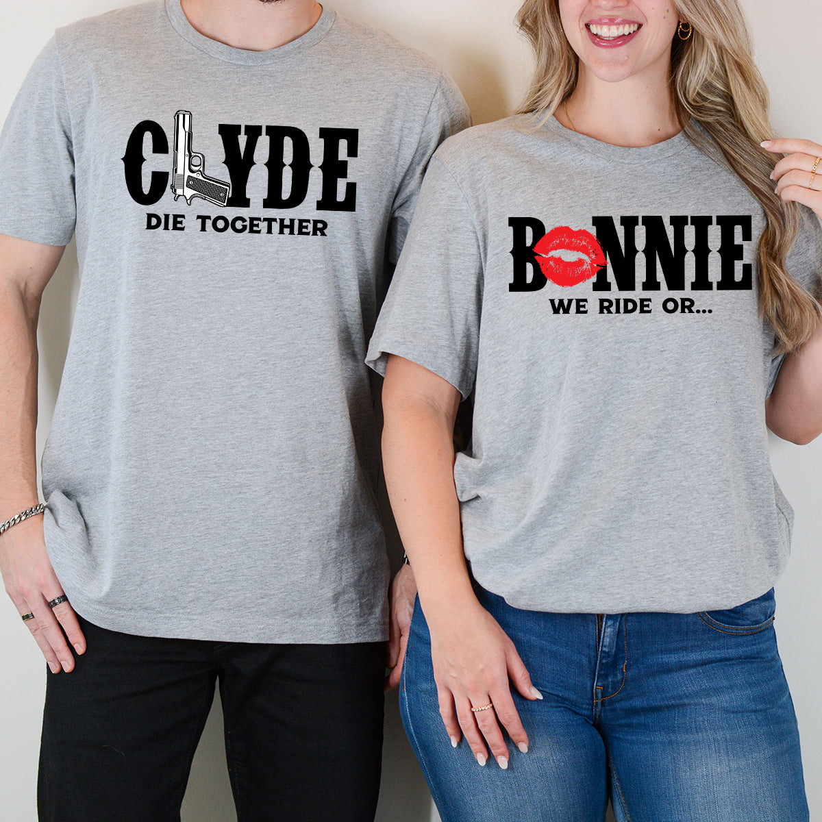 Bonnie x Clyde Die Together Matching T-Shirts For Couples