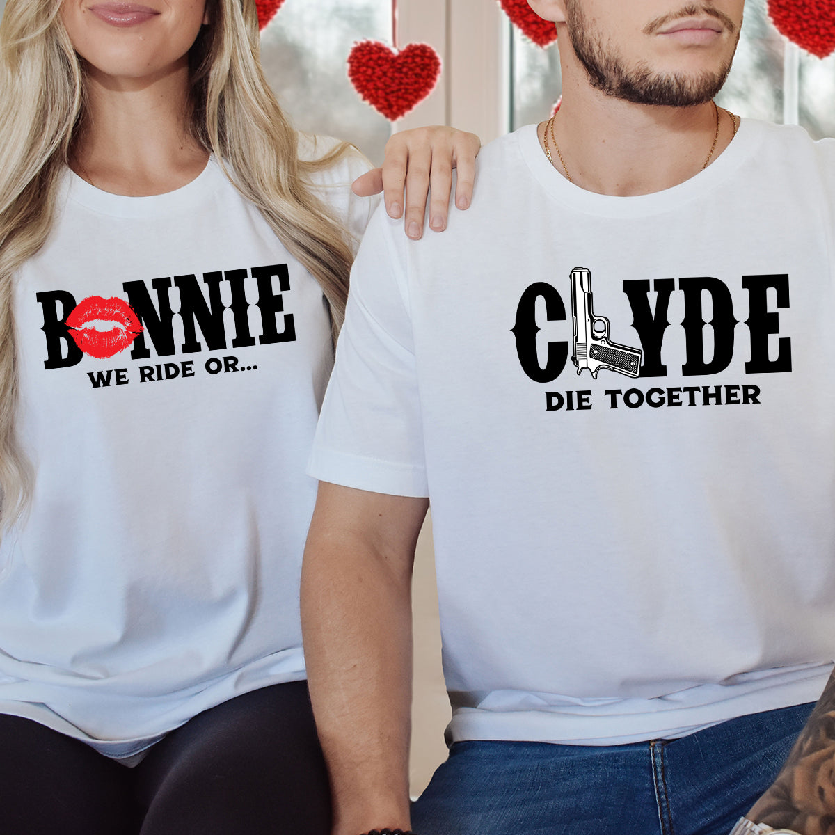 Bonnie x Clyde Die Together Matching T-Shirts For Couples