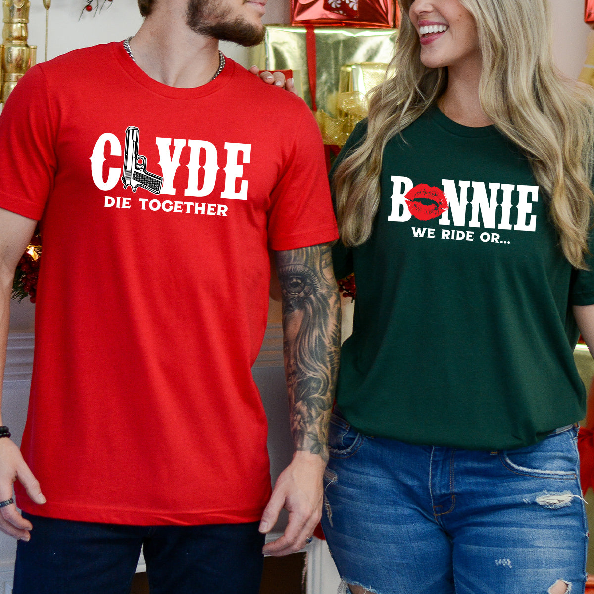Bonnie x Clyde Die Together Matching T-Shirts For Couples