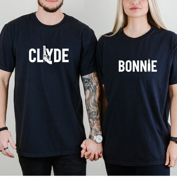 Bonnie and Clyde Funny Matching T-Shirts For Couples
