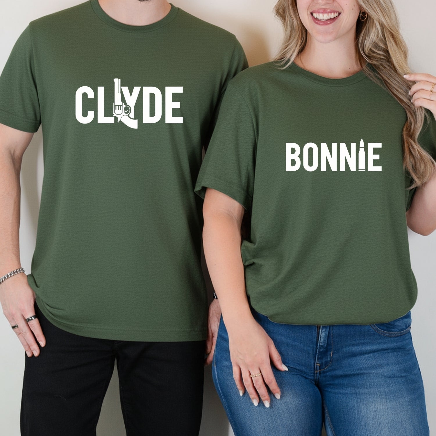 Bonnie and Clyde Funny Matching T-Shirts For Couples