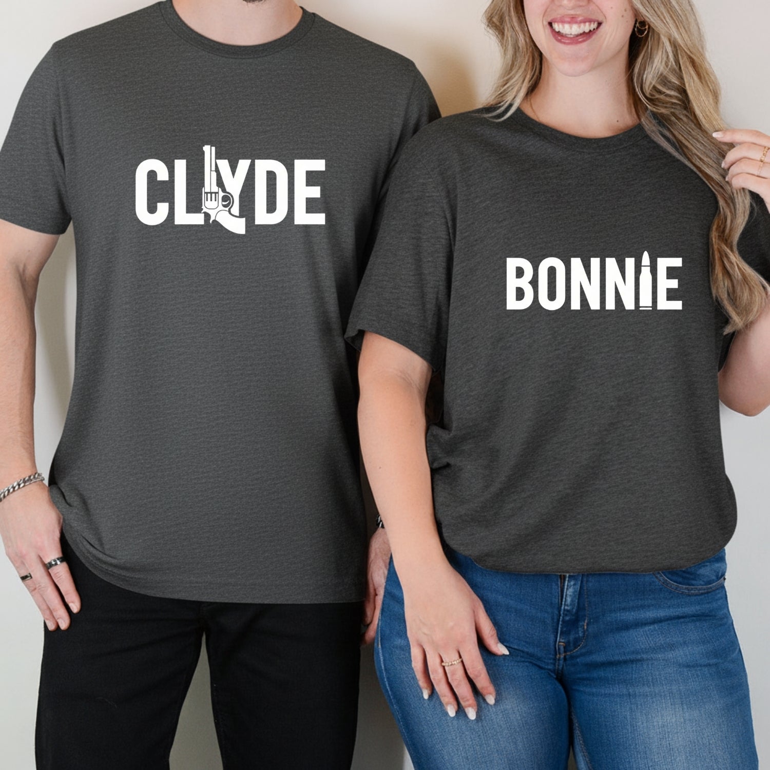 Bonnie and Clyde Funny Matching T-Shirts For Couples
