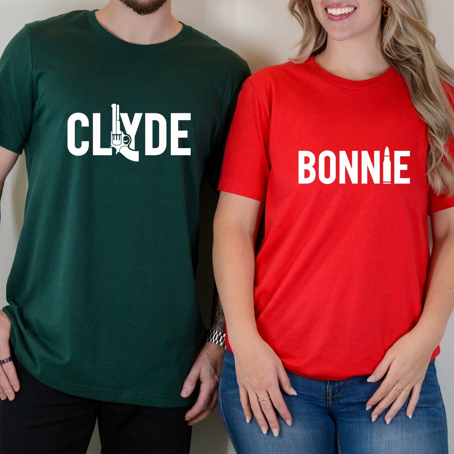 Bonnie and Clyde Funny Matching T-Shirts For Couples