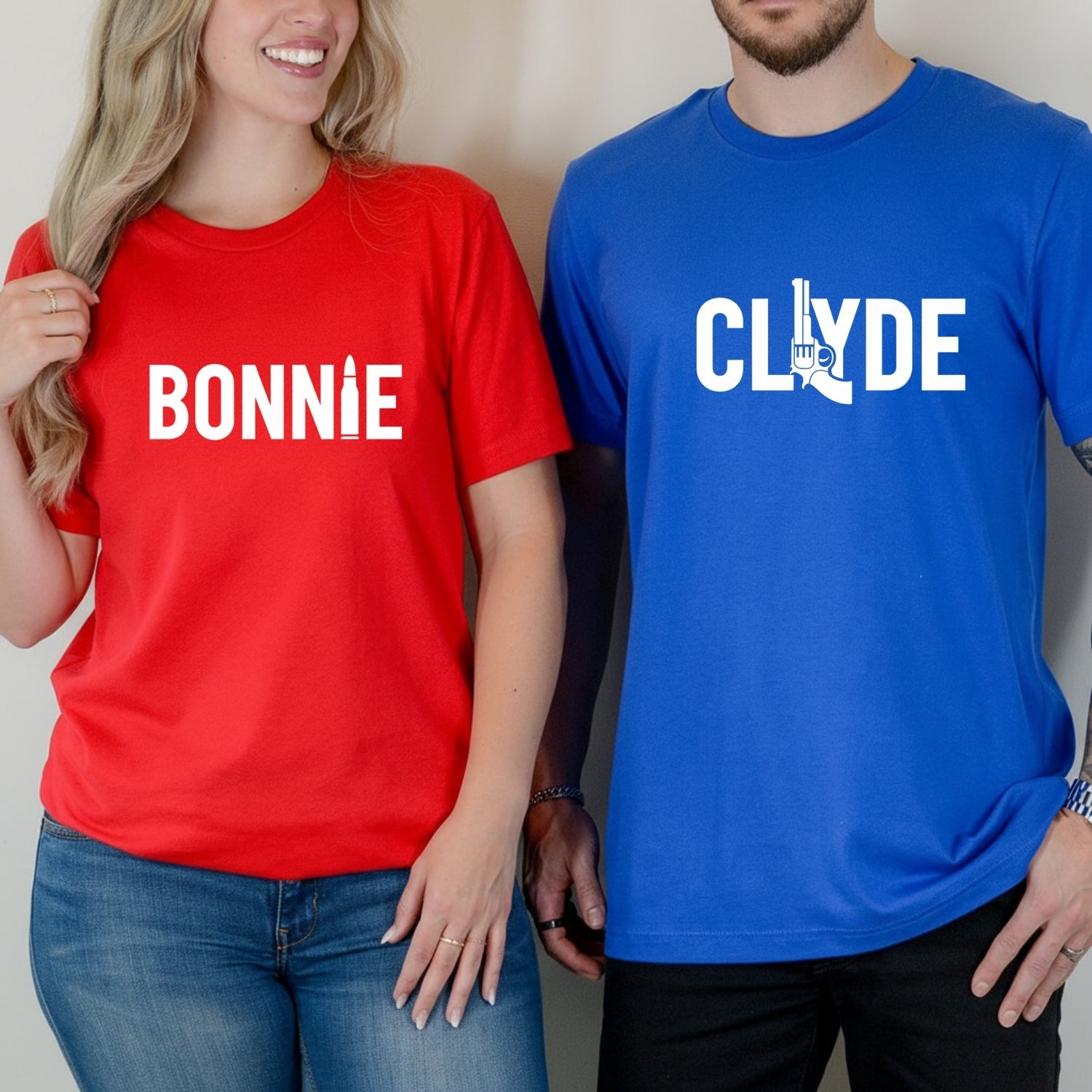 Bonnie and Clyde Funny Matching T-Shirts For Couples